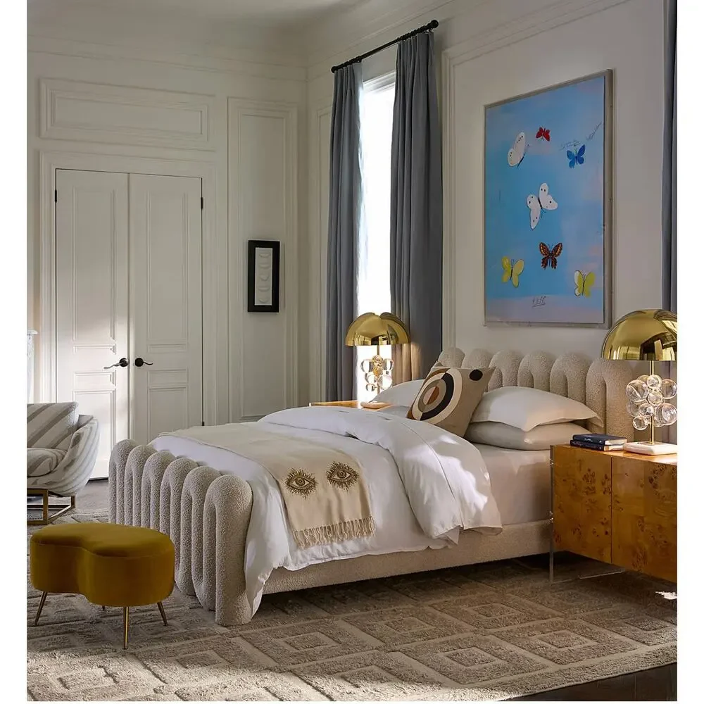 JONATHAN ADLER BEADED MUSE EYES EMBELLISHED THROW BLANKET